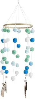 HAMPPLIES 1pc String Hairball Pendant Wall Ornament Decor for Living Bedroom Apartment Dorm Adorable String Hanging Green Blue White Nordic Style Events