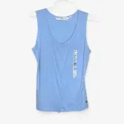 Tommy Hilfiger Women's XL Light Blue Snap-Front Ribbed Tank Top NWT