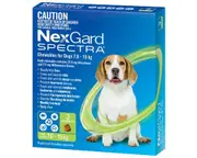 NexGard SPECTRA Flea, Tick & Heartworm for Dogs 7.6-15kg - Green - 3 Pack