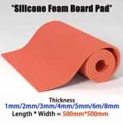 Silicone Foam Board Pad 1~8mm Thick Sponge sheet Sealing Board Red 500×500mm Wid