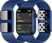 2 Compatible with Apple Watch – for Body Fat, BMI, and Weight Loss, Body Composition Analyzer with App - Fat, Muscle & Water Levels Measurement Band w Biogram (42/44/45 mm, Navy Blue)