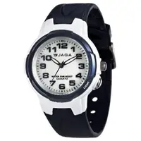 在飛比找蝦皮購物優惠-JAGA捷卡 AQ71A-E 指針錶 白面 深藍橡膠 女錶 