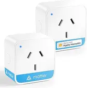 Matter Smart WiFi Plug , 2 Pack, Works with Apple HomeKit, Google Assistant, Alexa, and SmartThings