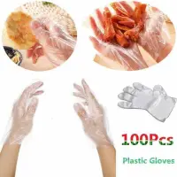 在飛比找蝦皮購物優惠-100 件透明塑料手套一次性袋一次性手套食品手
