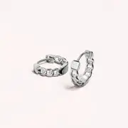 Solid 925 Sterling Silver Hoops of Lean Chains