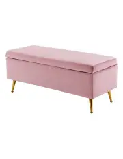 [La Bella] Storage Ottoman Bench Seat 110cm in Pink