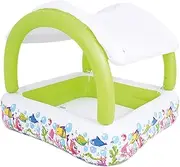 Kids Swimming Pool, Inflatable Paddling Pool with Sun Shade, Spacious Space Sunshade Safe Design Floats for Children Boys Girls Backyard Beach Lake Park Activities
