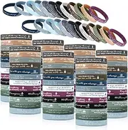 HyDren 120 Pcs Religious Silicone Wristbands Bulk Bible Rubber Bracelets Colorful Inspirational Christian Scripture Bracelets for Women Men VBS Christian Gifts Bulk(Pastel Colors)