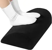 Amazon Basics Under Desk Foam Foot Rest with Washable Cover Comfortable Foot Stool for Home and Office, Black, 12.95 x 25.91 x 43.94 CM