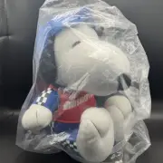 Snoopy MetLife NASCAR Racecar Plush 10” XL Peanuts Stuffed Toy Sealed Rare Drive