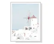 Mediterranean Landscape White Frame Canvas