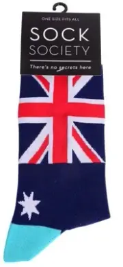 Sock Society Novelty Socks Unisex One Size Aussie Flag Blue 87760