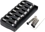 Musiclily Ultra 63mm H-Style Full Solid Brass Fixed Bridge for 7-String Electric Guitar, Black