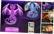 Dragon Lamp Dragon Night Light for Kids Room 3D Illusion lamp (2 Patterns) 7