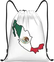 EdWal Mexico Flag Map print Drawstring Backpack Drawstring Gym Bags Draw String Bags Backpack for Sports, Gym, Travel