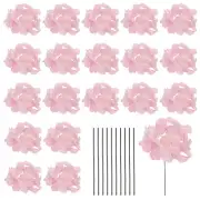 20 Sets Artificial Hydrangea Flower Heads with Stems for Bouquet,Light Pink