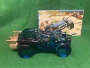Vintage AVON Blue Glass Dune Buggy Car Decanter in Box 5 Oz Full Hair Lotion