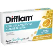 Difflam Sore Throat Lozenges Honey & Lemon 16 pack