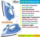 STEAM IRON TIFFANY DRY PRESS IRON EASY GLIDE SPRAY STEAM NON STICK SOLE PLATE