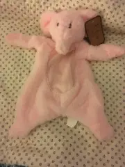 Kelly Toy Flat Pink Elephant Baby Security Crinkle Rattle NWT Kluxe Lovey Plush
