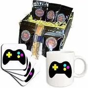 3dRose cgb_102385_1 CMYK Gamer Control Icon Graphic Cartoon-Coffee Gift Basket, Multicolor