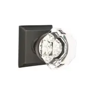 Emtek Old Town Clear Crystal Door Knob Privacy Quincy Rosette Oil Rubbed Bronze