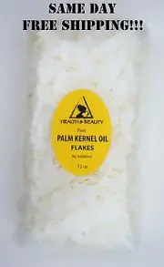PALM KERNEL OIL FLAKES PURE NATURAL FOR SOAPS COSMETICS 12 OZ