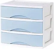File Cabinet Desktop Office Storage File Cabinet Drawer File Organizer for Home Office(Blue)