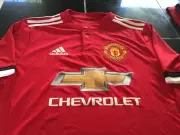 YOUTH ADIDAS CLIMACOOL MANCHESTER UNITED FOOTBALL SOCCER JERSEY L LARGE RED NWT