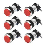 Game Push Button 33mm 12V LED Illuminated Switch with Micro switch Red 6pcs