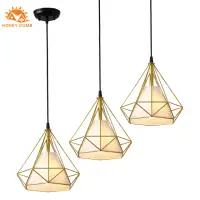 在飛比找momo購物網優惠-【Honey Comb】黃金鑽石布罩餐廳單吊燈(KC2192