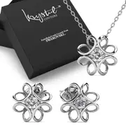 Boxed Hologram Necklace and Earrings Sets Embellished with SWAROVSKI® Crystals