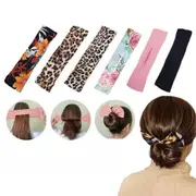 New Deft Bun Knotted Wire Hair Band Print Headband Twist Maker Hair Accessories