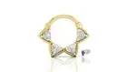 14K Lab grown Trillon Diamond nose ring ear huggie Clicker Hinged diamond