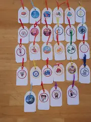 27 Assorted Christmas birthday kids Gift Tags with Ribbon card making supplies