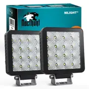 Nilight Led Light Pods 2PCS 4Inch 16LED Flood Beam Square Driving Work Lights