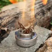 Titanium Alcohol Stove for Camping Lightweight Burner with Cross Rack Support