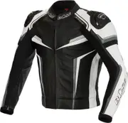 Büse Mille, leather jacket , color: Black/White/Grey , size: 52