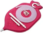 Enema Bag Kit Made in India | Wide Open Mouth | Reusable Enema Kit for Home Enema | Phthalates-Free BPA-Free and FDA Approved 2-Quart Enema Bag Kit Red