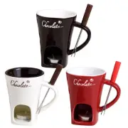 200 Ml Hot Pot Cup Chocolate Cheese Butter Melting Fondue Coffee Mug With Fork