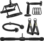 Tricep Press down Cable Machine Attachment, Heavy Duty Solid Steel LAT Pulldown