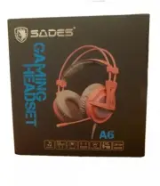 SADES A6 Gaming Headset Padded Adjustable 7.1 Surround Sound USB Gamer Pink NEW