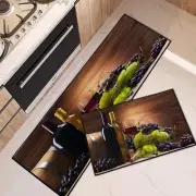 Red Wine Kitchen Rugs and Mats Non Skid Washable Set of 2, Onesize, 1