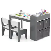 Costway Art Table Chairs Set Grey