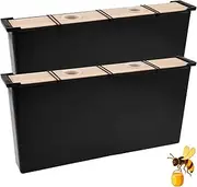 2Pcs Bee Feeder 6L Large Bee Hive Feeders Wooden Beehive Frame Feeder Reusable Bee Pro Feeder Deep Frame Water Feeder Feeding Tools for Inside Hives Bee Feeding 49x8x23cm (As Shown in The Figure)