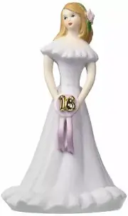 Birthday cake topper - Growing up girls BRUNETTE AGE 16 princess cake topper