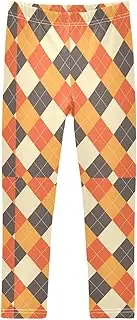[Joisal] Girls Leggings 4T Buffalo Plaid Patchwork Comfortable Stretch Pants for Girls