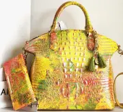 Brahmin Duxbury Dome Satchel Spritz Leather Crossbody Bag+ Wallet+ Tassel NWT