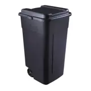 Rubbermaid 50 gal Roughneck Wheeled Plastic Garage Trash Can, Black