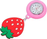 [WOFASHPURET] Nurse Watch Stretchable Luminous Medical Watch Cartoon Strawberry Shape Ideal Present